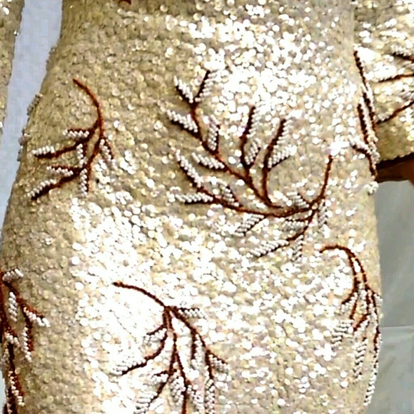 Vintage Luxury Designer Gene Shelly Sequin/Beaded 1950s Gown - Picture 3 of 8